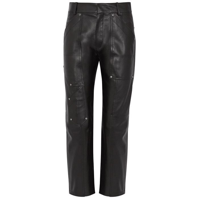 Chloé Black Straight-leg Leather Trousers | Harvey Nichols (Global)