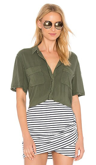 Obey St. Marina Button Down in Light Olive | Revolve Clothing