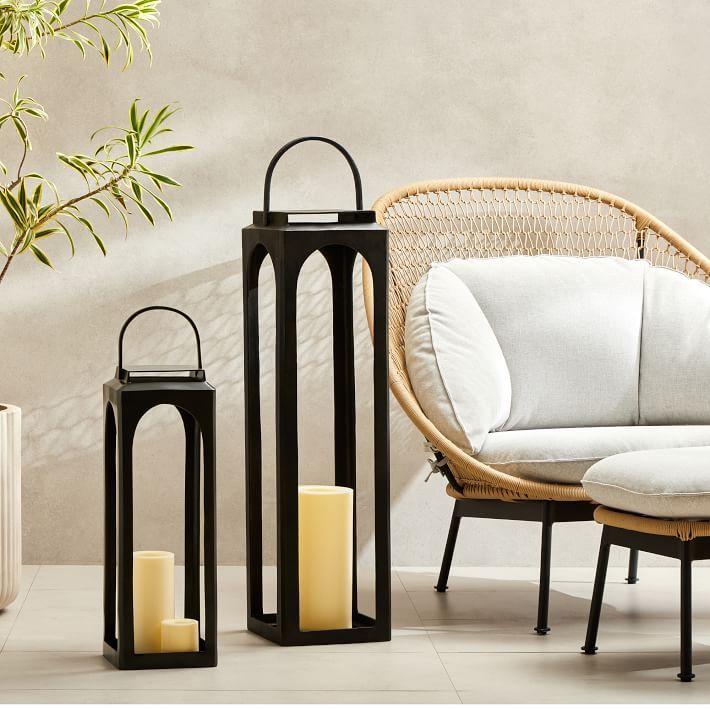 Nara Antique Bronze Metal Outdoor Lanterns | West Elm (US)