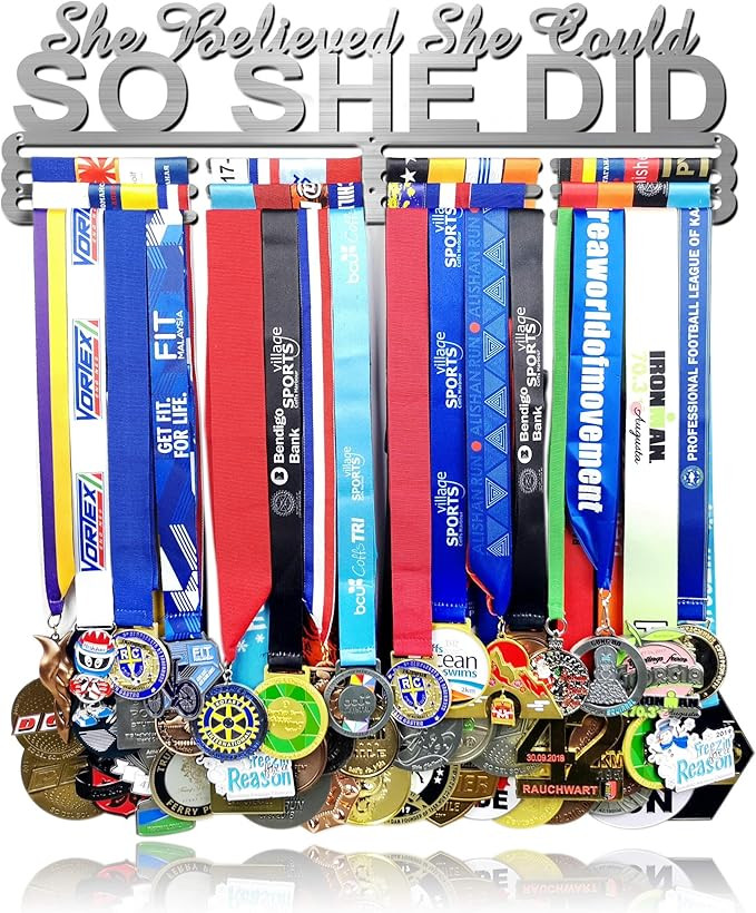 Lapetale Fashion Medal Hanger Holder Display Wall Rack Frame Shelf-Medal Hanger Awards Ribbon Che... | Amazon (US)