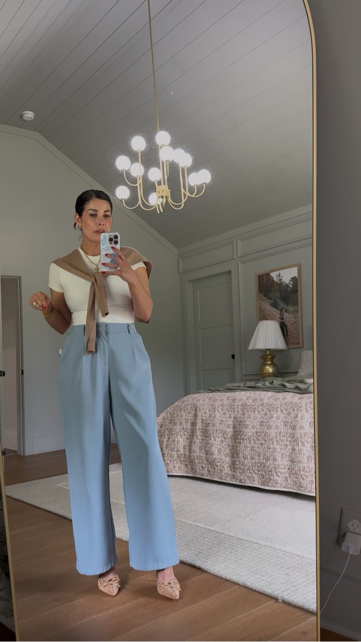 Another cute way to style an over the shoulder sweater! Pro tip: 3 pieces of clothing vs just a top and bottom adds such a chic, designer approved touch! This look is perfect for work, church, etc! 

#fallworkwear

Fall workwear. Pre fall work style. Amazon work style. Amazon work pants. Over the shoulder sweater. Amazon fall trends. Trendy chic fall style. Fall pop of color. Skims inspired tee. Classic neutral mini heel  

#LTKSeasonal #LTKStyleTip #LTKWorkwear