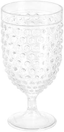 Amazon Basics Tritan Hobnail Texture Footed Iced Tea Glasses - 17-Ounce,Plastic, Set of 4 | Amazon (US)
