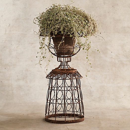 Aged Iron Wire Pedestal Urn | Terrain