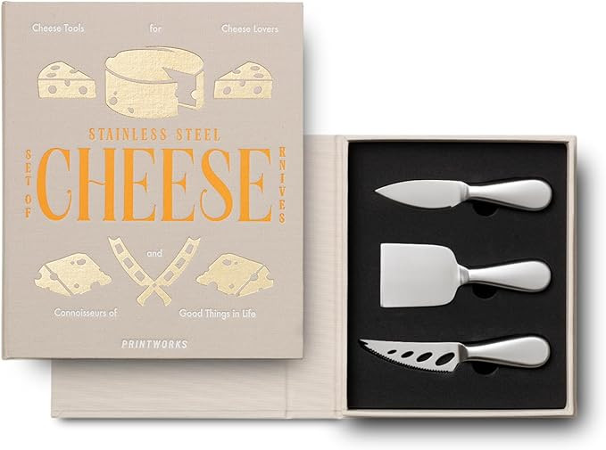 Printworks The Essentials, Cheese Knife Set – 3 Pieces Stainless Steel Gift Set with Pronged, C... | Amazon (US)