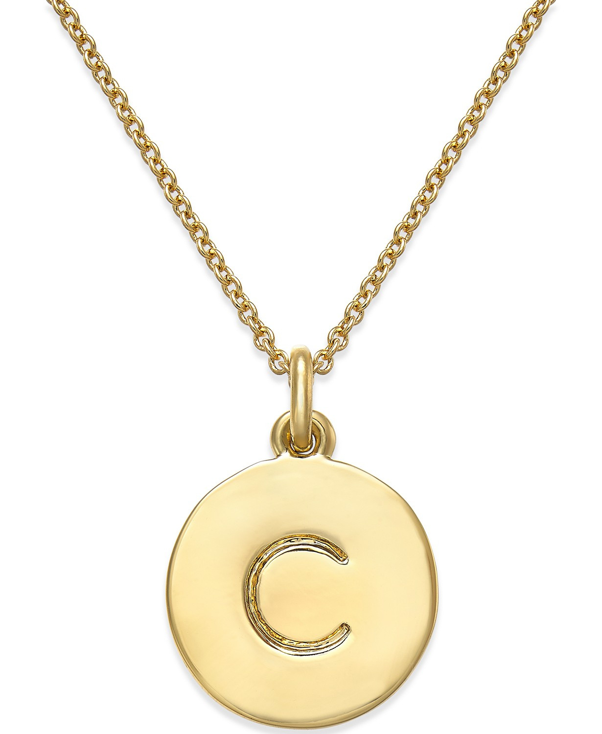 kate spade new york  12k Gold-Plated Initials Pendant Necklace, 17 | Macys (US)