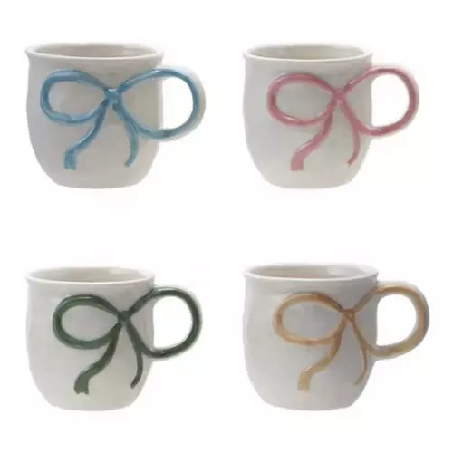 Creative Co-Op 18oz Stoneware Mug with Bow Handle (Colors May Vary) | Scheels Sports