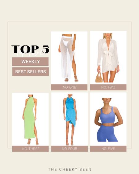 Your top 5 weekly sellers! Looks like we’re all ready for a vacation to warmer weather with these pretty dresses and fun swim coverups! Loving this cute bra for workout motivation! 

#LTKstyletip #LTKtravel #LTKfit