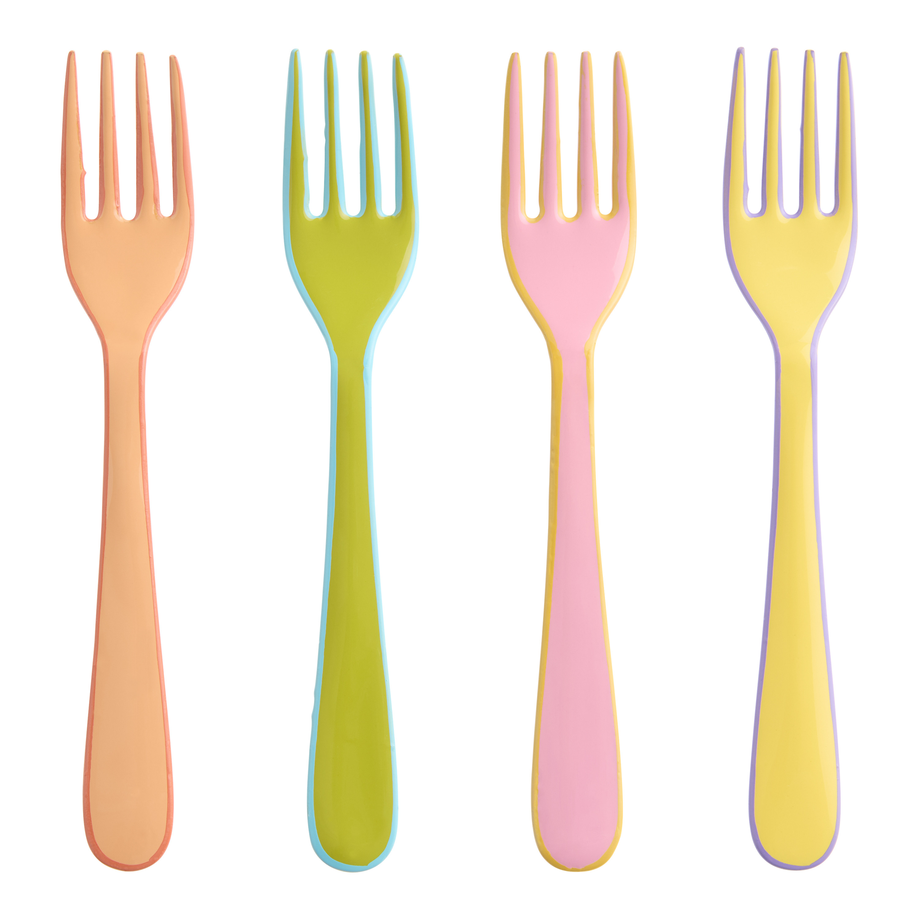 Spring Color Enameled Steel Cocktail Forks 4 Pack | World Market