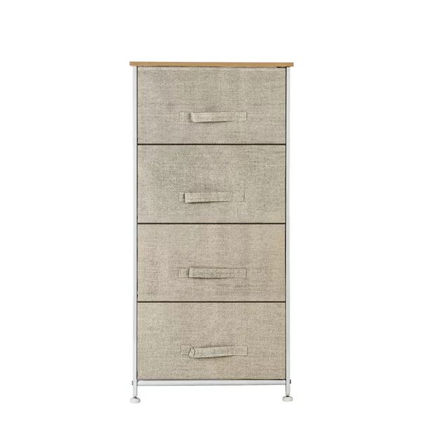 Happydeer 4-Tier Dresser Tower, Fabric Drawer Organizer With 4 Easy Pull Drawers With Metal Frame... | Walmart (US)