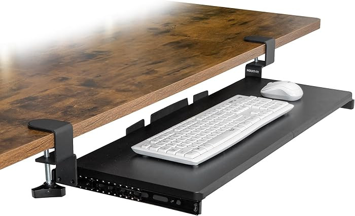 Mount-It! 30” Extra-Wide Clamp-On Under Desk Keyboard Tray, Large Slide-Out Keyboard Drawer for... | Amazon (US)