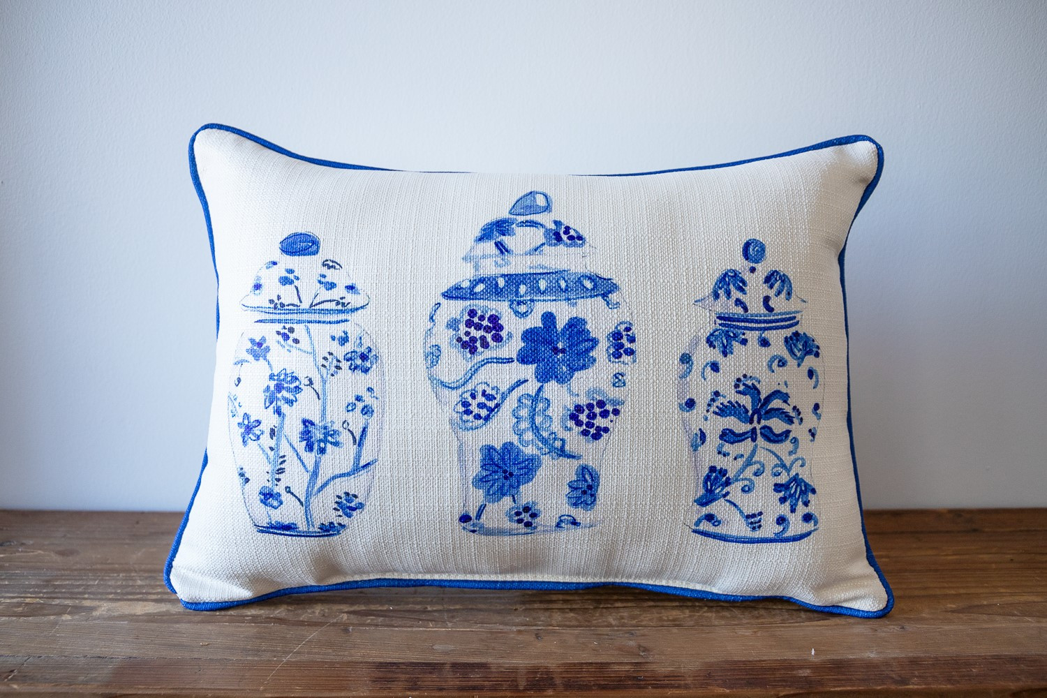 Blue And White Vases Pillow | Little Birdie | Little Birdie