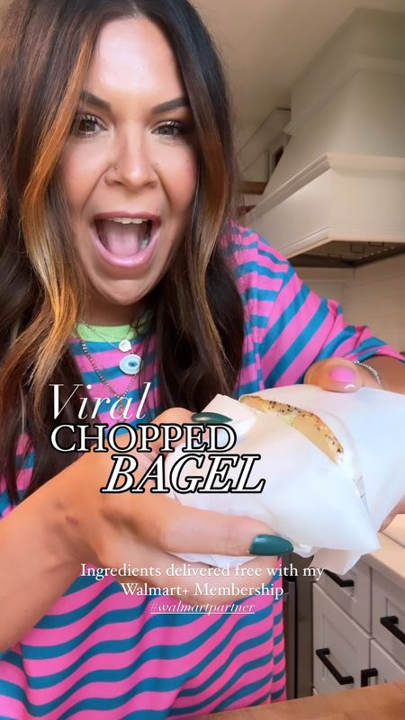 Viral chopped bagel. Love my Walmart+ membership:

