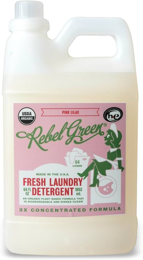 Rebel Green USDA Organic HE Liquid Fresh Laundry Detergent - Natural & Hypoallergenic Laundry Soa... | Amazon (US)
