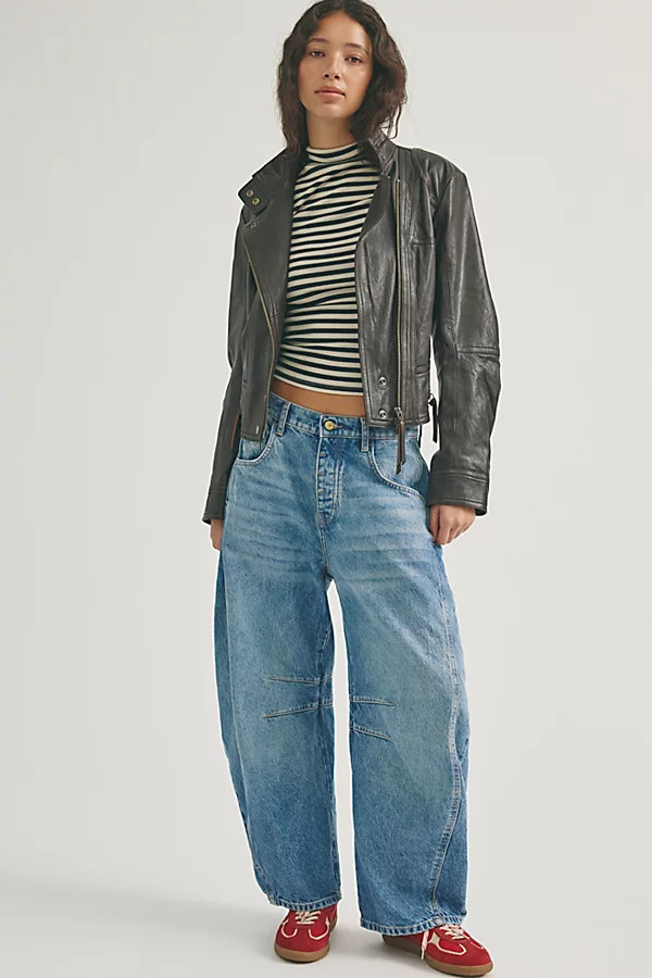 We The Free Good Luck Mid-Rise Barrel Jeans at Free People in Ultra Light Beam, Size: 26 | Free People (UK)