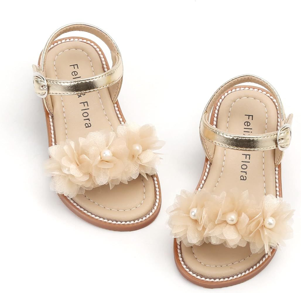 Felix & Flora Toddler Girl Sandals - Little Girl Easter Summer Dress Shoes Lightweight Open Toe B... | Amazon (US)