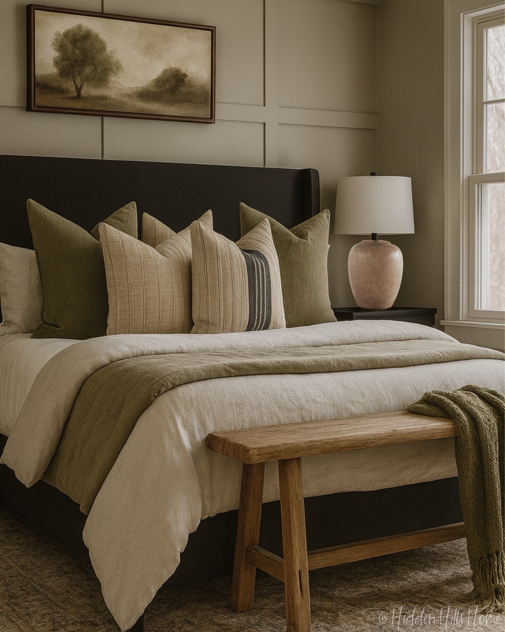 Modern transitional primary bedroom mood board, master bedroom design, nightstands, bedroom rug, dresser, moody bedroom decor, bedroom mood board #bedroom

#LTKHome #LTKSaleAlert