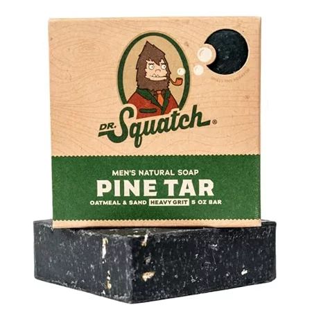 Dr. Squatch Pine Soap Mens Soap with Natural Woodsy Scent Skin Scrub Exfoliation Black Soap with Pin | Walmart (US)