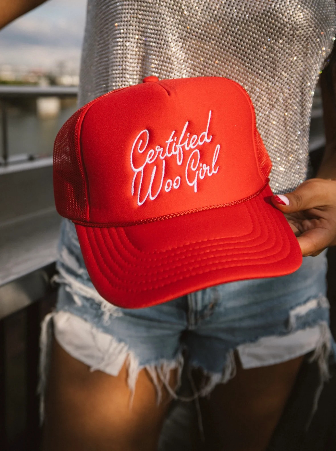 Certified Woo Girl Trucker Hat - Red Foam - PREORDER | KenzKustomz
