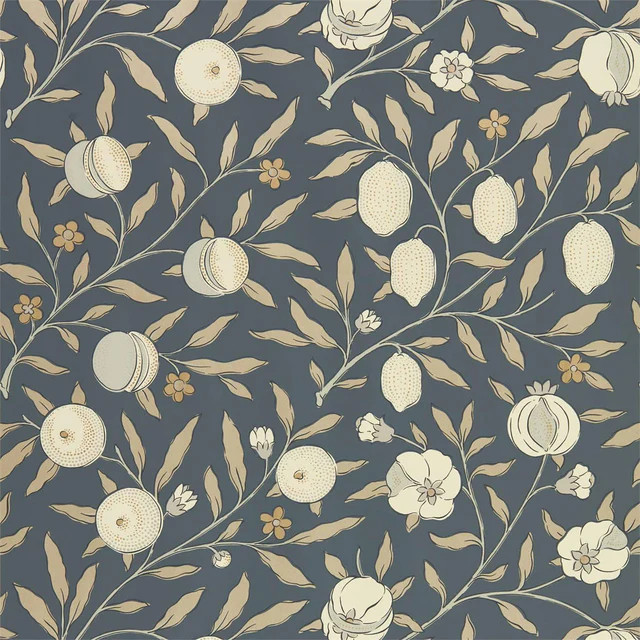 Morris & Co Pure Fruit Black Ink Wallpaper | DecoratorsBest