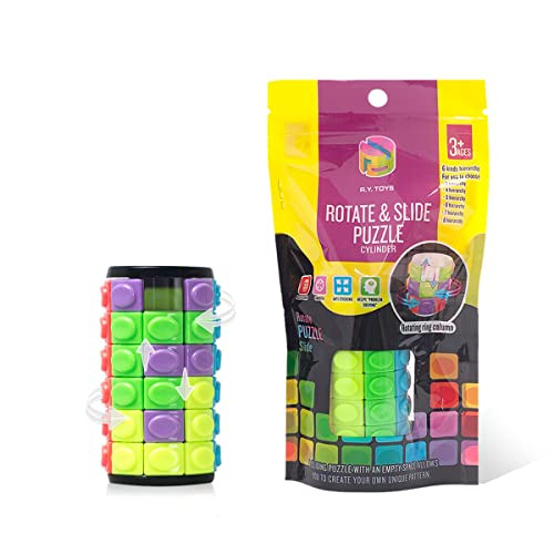 R.Y.TOYS Rotate and Slide Puzzle-Design Patent,Fidget Toys(Restore Order/Create Patterns) 8 Colors,6 Layers-Detach Piece for Quick Play,Brain Teaser,Sensory Toys,Birthday Gifts,Easter Basket Stuffers | Amazon (US)