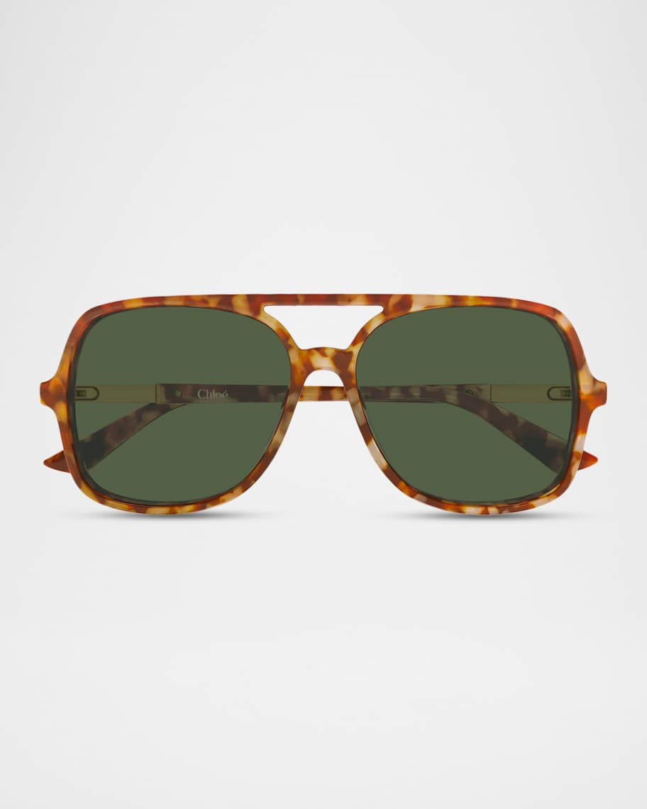 Chloe 57mm Acetate Aviator Sunglasses | Neiman Marcus