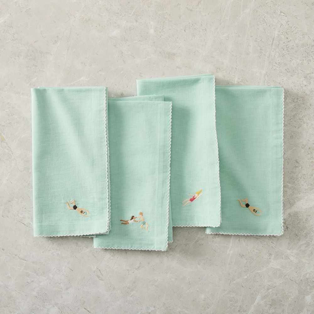 Beach Embroidered Napkin Sets | West Elm (US)