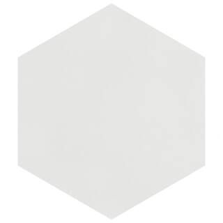 Merola Tile Textile Hex White 8-5/8 in. x 9-7/8 in. Porcelain Floor and Wall Tile (11.56 sq. ft. ... | The Home Depot