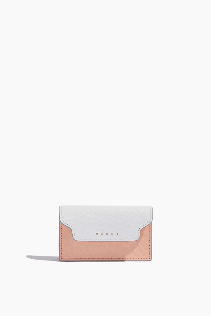 Business Card Case in Lily White/Pale Peach/China Red | Hampden Clothing
