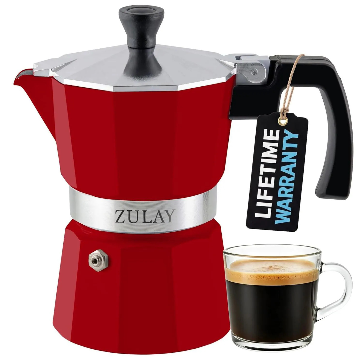 Zulay Kitchen 3 Cup Stainless Steel Moka Pot Stovetop Espresso Maker | X0044NS84F | Lowe's