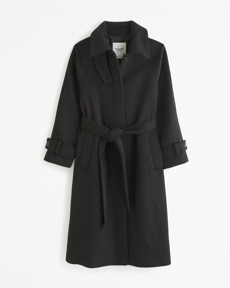 Women's Wool-Blend Funnel Neck Coat | Women's Coats & Jackets | Abercrombie.com | Abercrombie & Fitch (US)