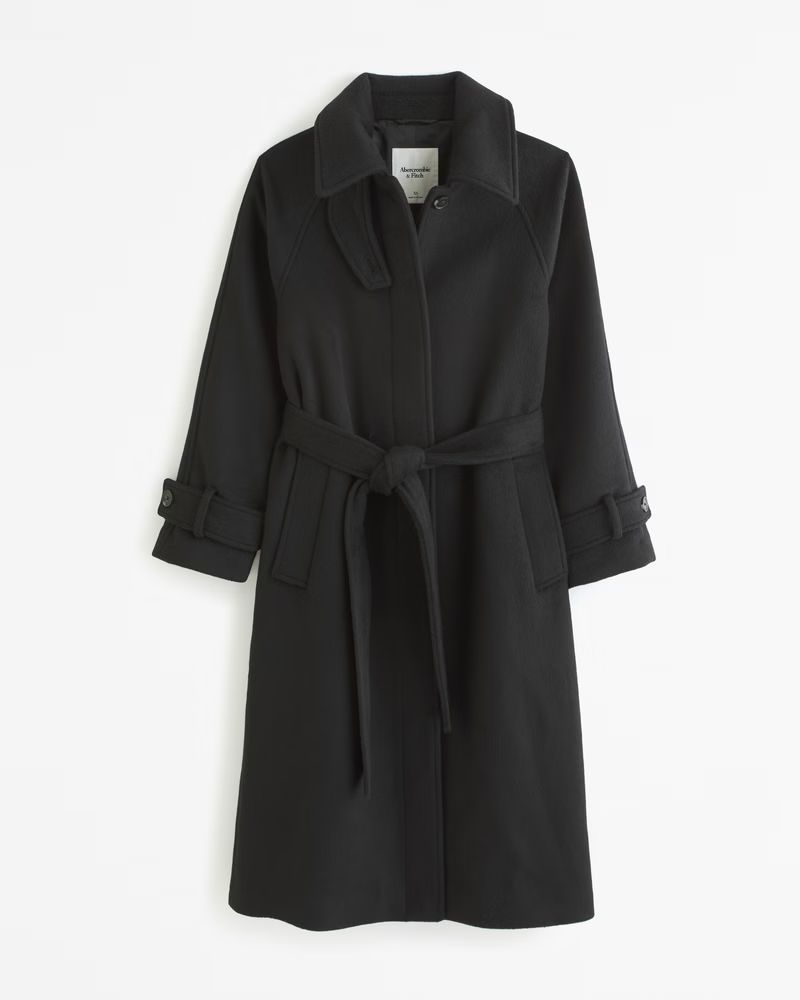 Wool-Blend Funnel Neck Coat | Abercrombie & Fitch (UK)