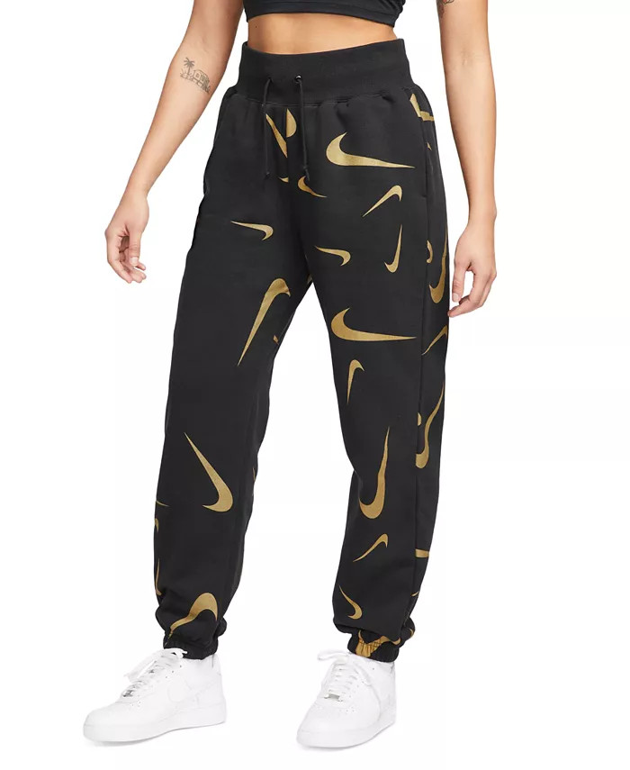 Women's   Fleece Sportswear   High-Waisted Printed Joggers | Macy's
