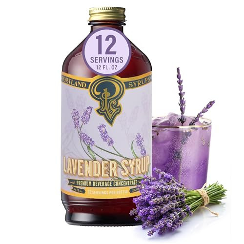 Portland Syrups Lavender Syrup - Premium Beverage Concentrate for Delicious Cocktails, Tea, Soda, Coffee Drinks, Baking, and More - 12 oz with 12 Servings (Pack of 1) | Amazon (US)