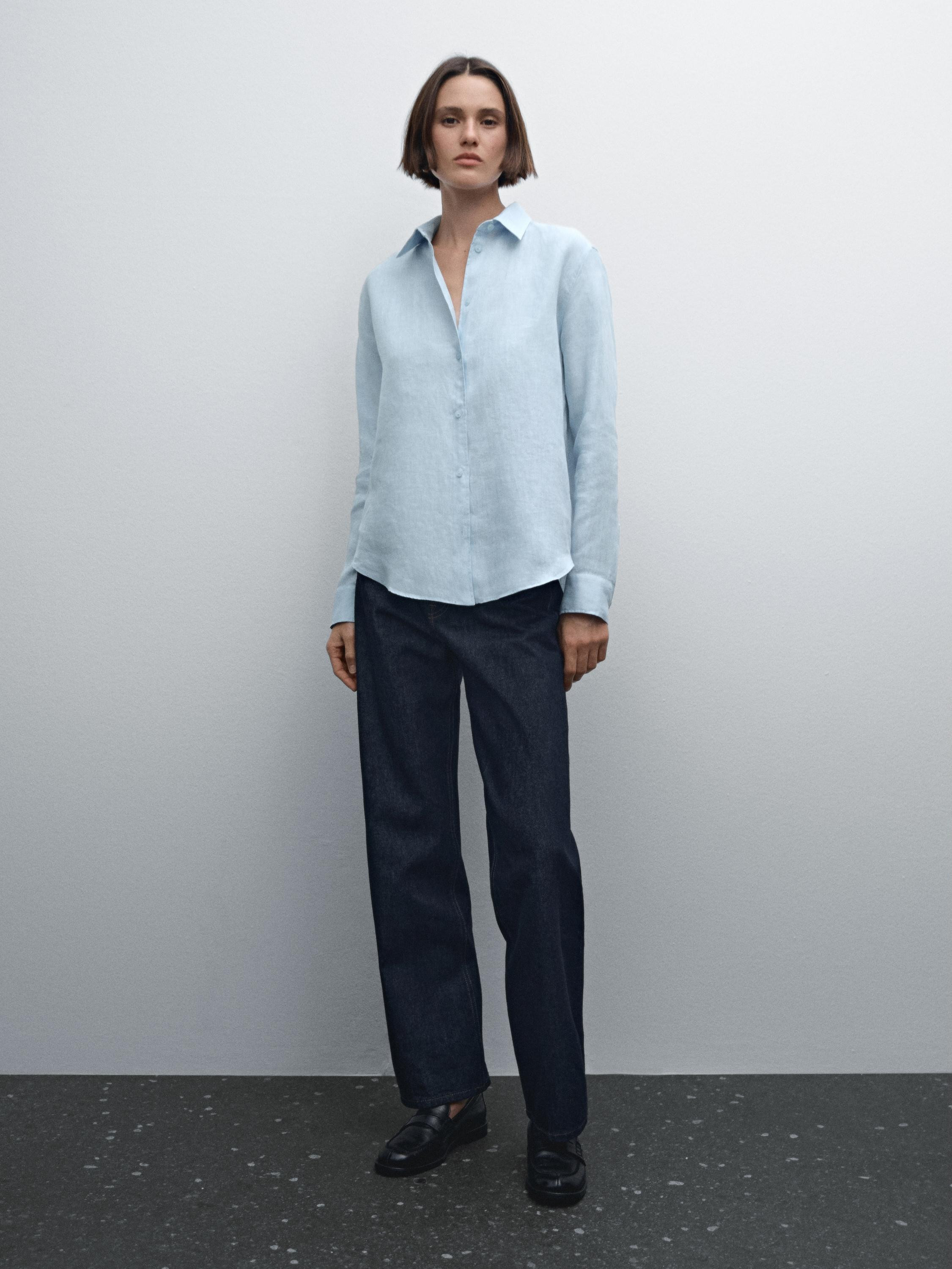 Flowing 100% linen shirt | Massimo Dutti UK