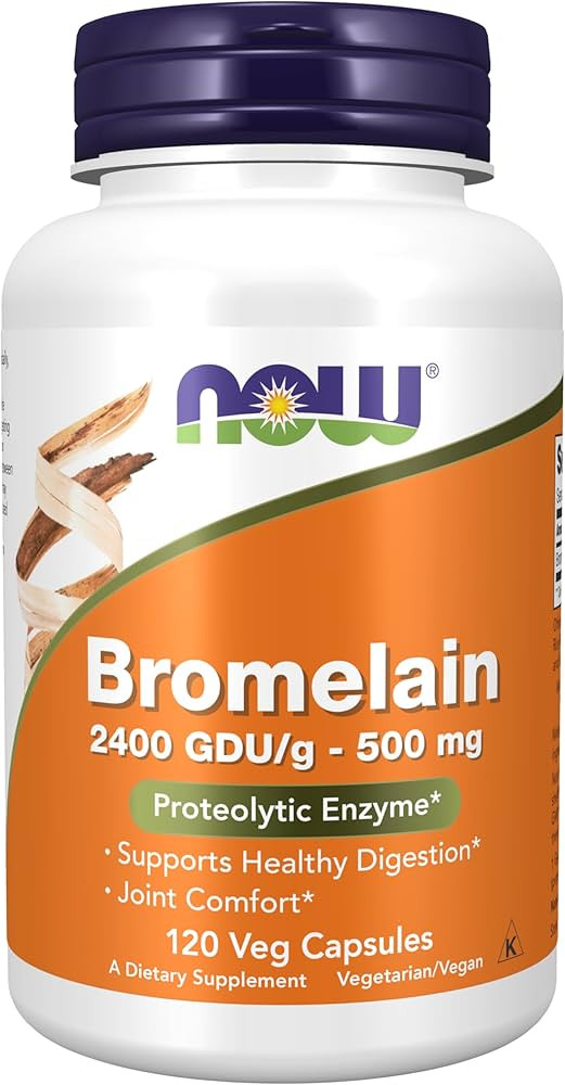 NOW Foods Supplements, Bromelain (Natural Proteolytic Enzyme) 2,400 GDU/g - 500 mg, Natural Prote... | Amazon (US)