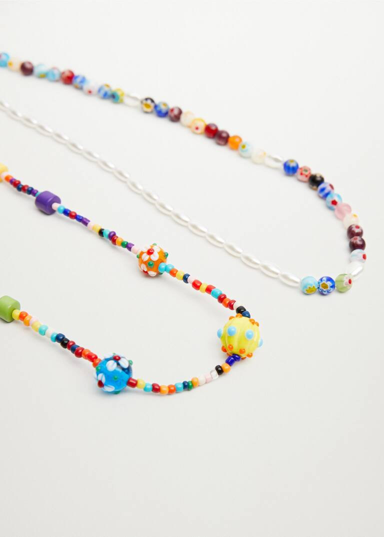 Mixed bead necklace -  Women | Mango USA | MANGO (US)