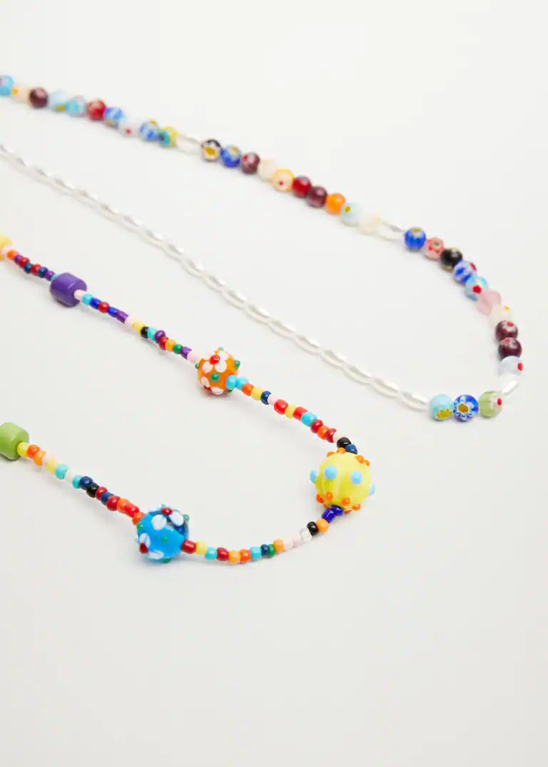 Mixed bead necklace -  Women | Mango USA | MANGO (US)