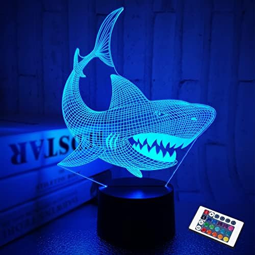 Shark 3D Illusion Night Light Animal Touch Table Desk Lamp, with Remote Control 16 Colors Optical US | Amazon (US)
