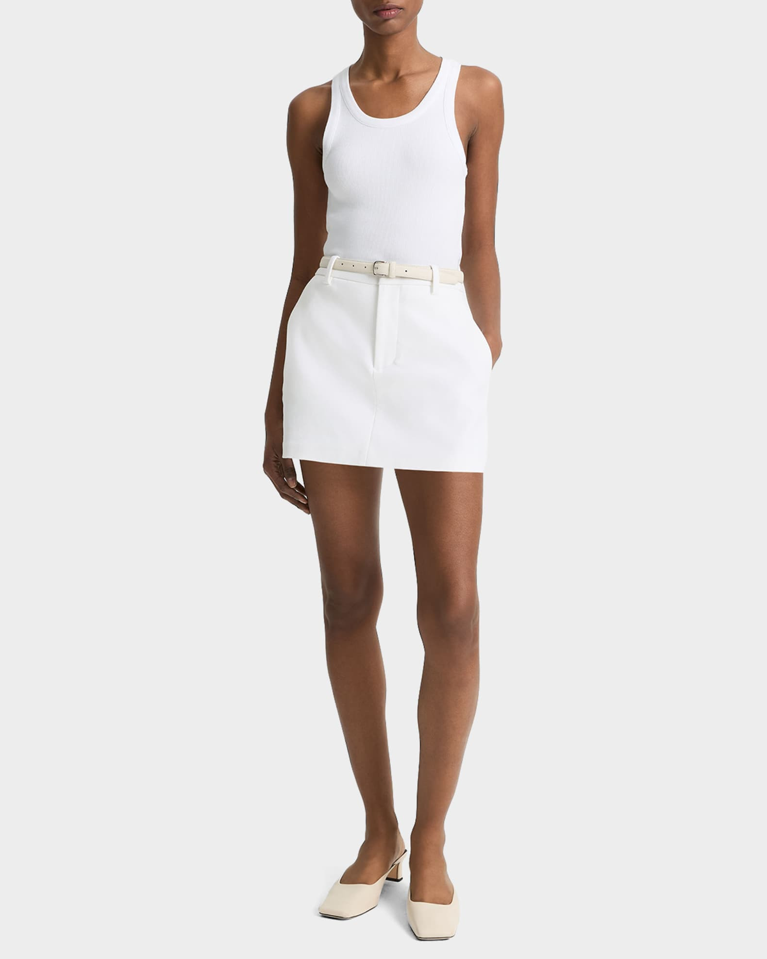 Vince Tailored Mid-Rise Skort | Neiman Marcus