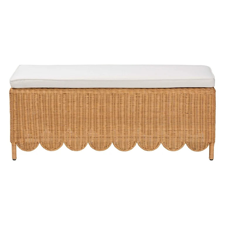 bali & pari Teresa Boho Ottoman Bench, Rectangle, Light Honey | Walmart (US)