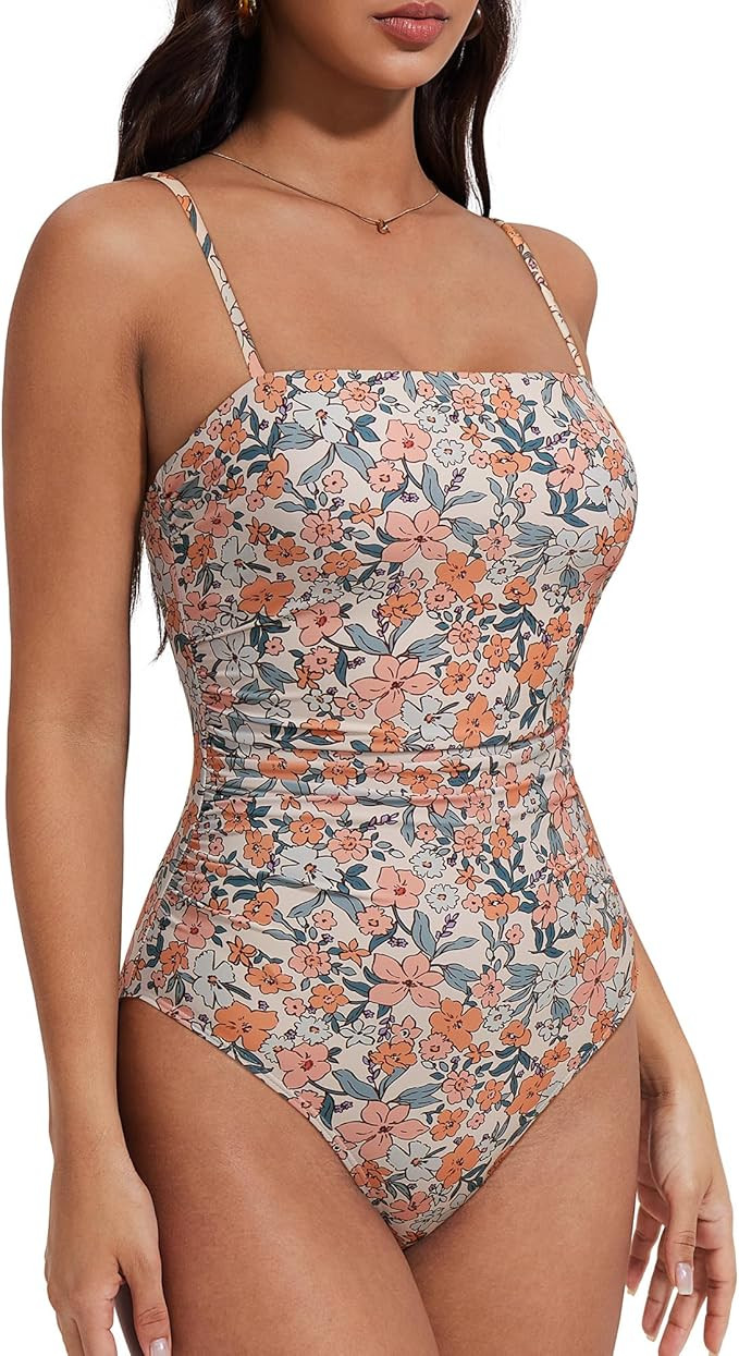 SUUKSESS Women Sexy One Piece Swimsuit Tummy Control Square Neck Bathing Suit | Amazon (US)