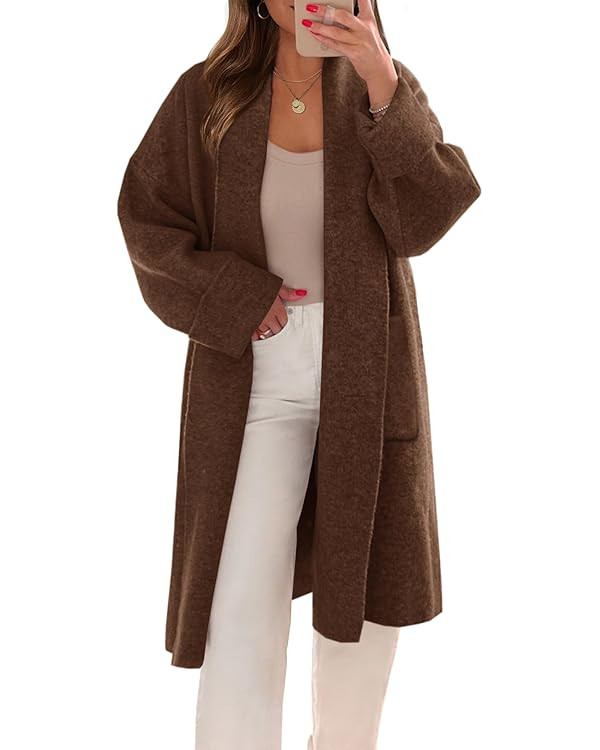 Saodimallsu Womens Long Cardigans Oversized Chunky Knit Coatigan Fall Trendy Open Front Sweater J... | Amazon (US)