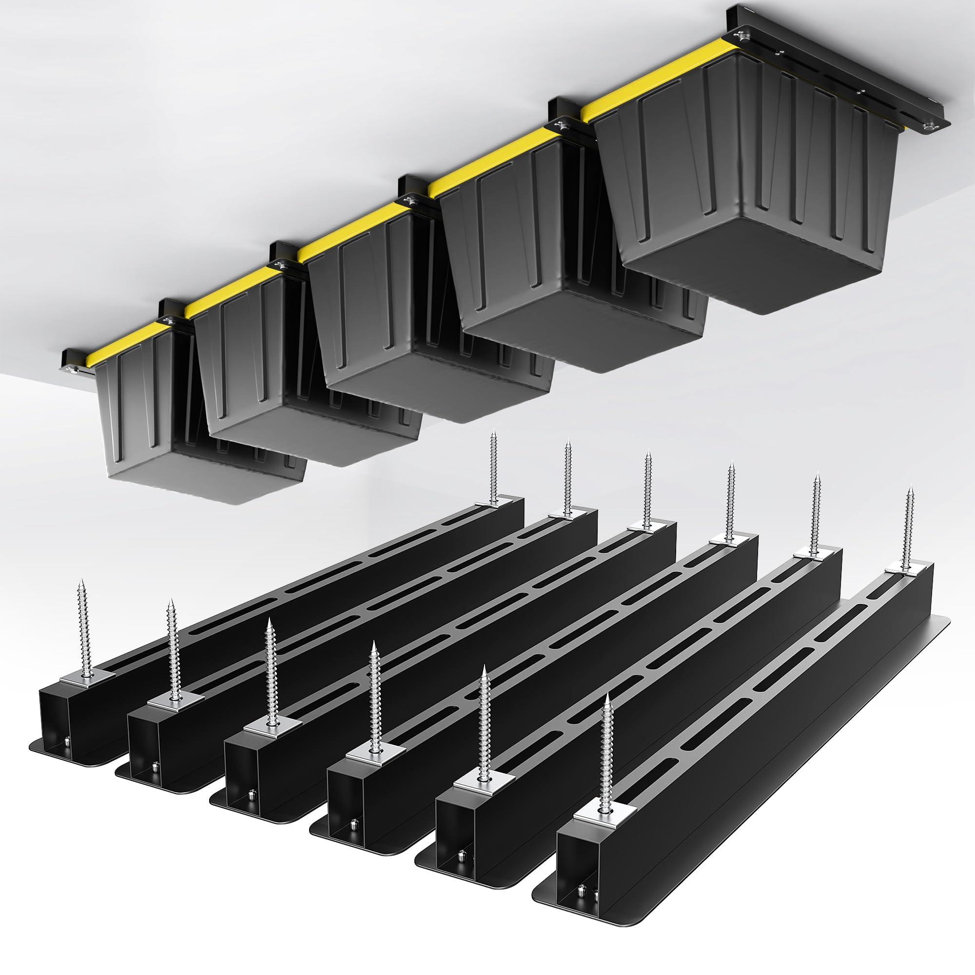 EVERHANGER Ceiling Storage Rack, Heavy Duty Overhead Garage Storage Rack, Adjustable Ceiling Bin ... | Amazon (US)