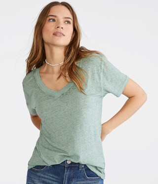 Washed V-Neck Loose-Fit Tee | Aeropostale