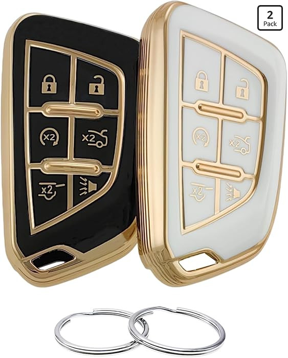 REPROTECTING TPU Key Fob Cover Compatible with Cadillac Escalade Escalade ESV (6 Buttons) (Black/... | Amazon (US)