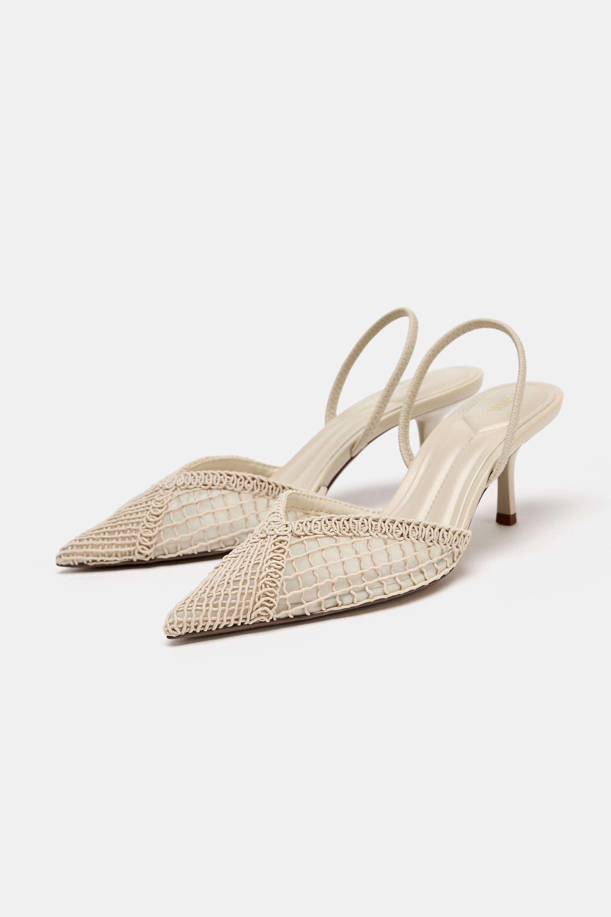 BRAIDED SLINGBACK HEELS | Zara US