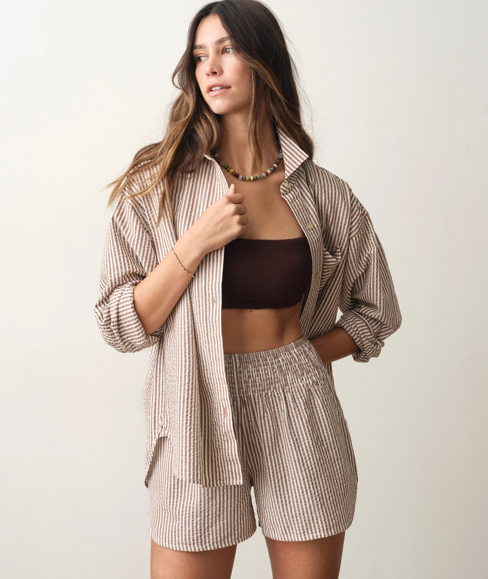 Gracey Oversized Seersucker Shirt | Marine Layer