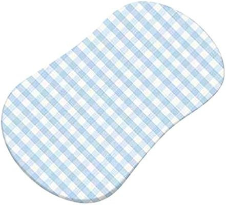SheetWorld Fitted Bassinet Sheet (Fits Halo Bassinet Swivel Sleeper) - Blue Gingham Jersey Knit -... | Amazon (US)