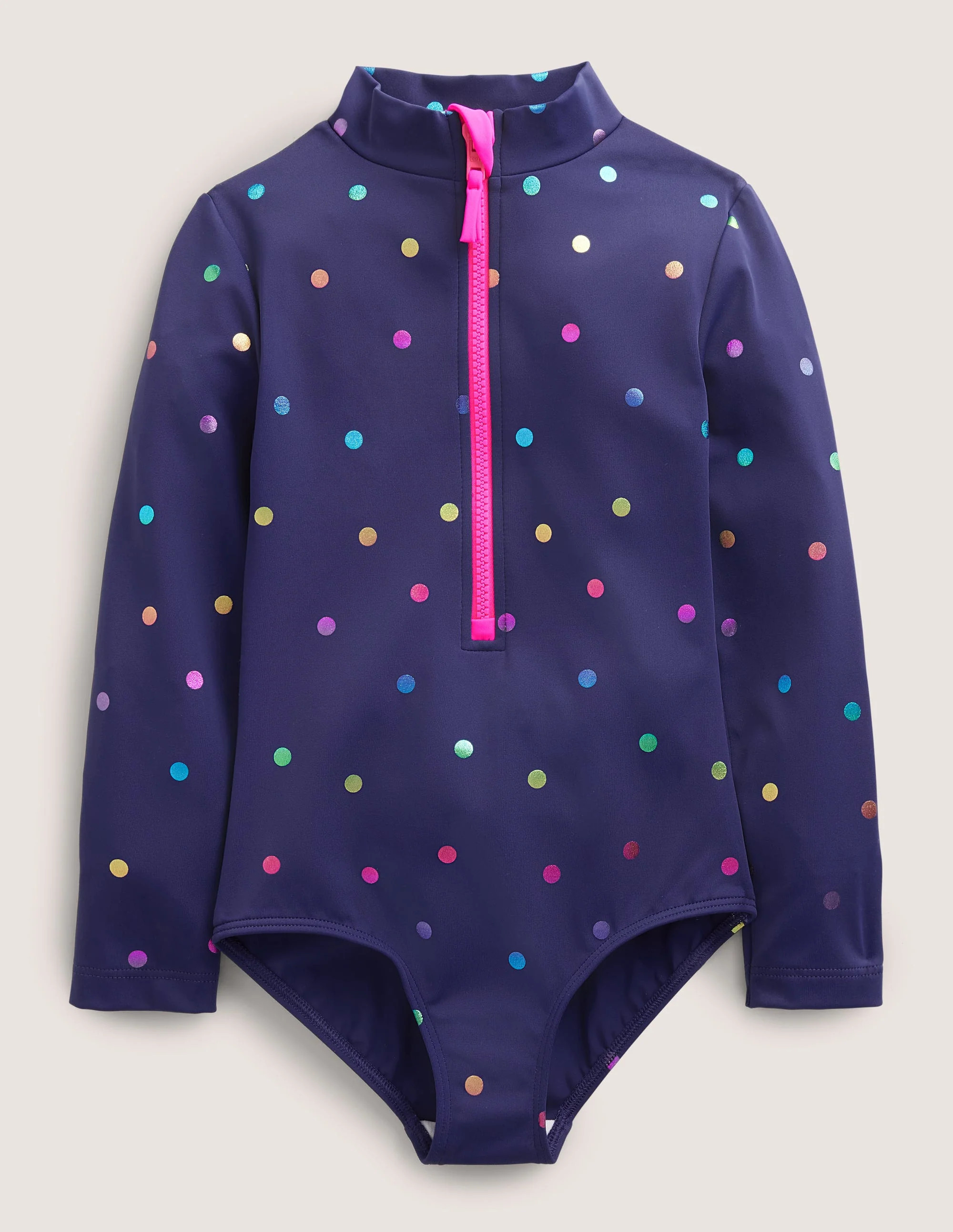 Boden Girls Long-Sleeved Swimsuit in Blue | Size 3-4 Years | Boden (US)