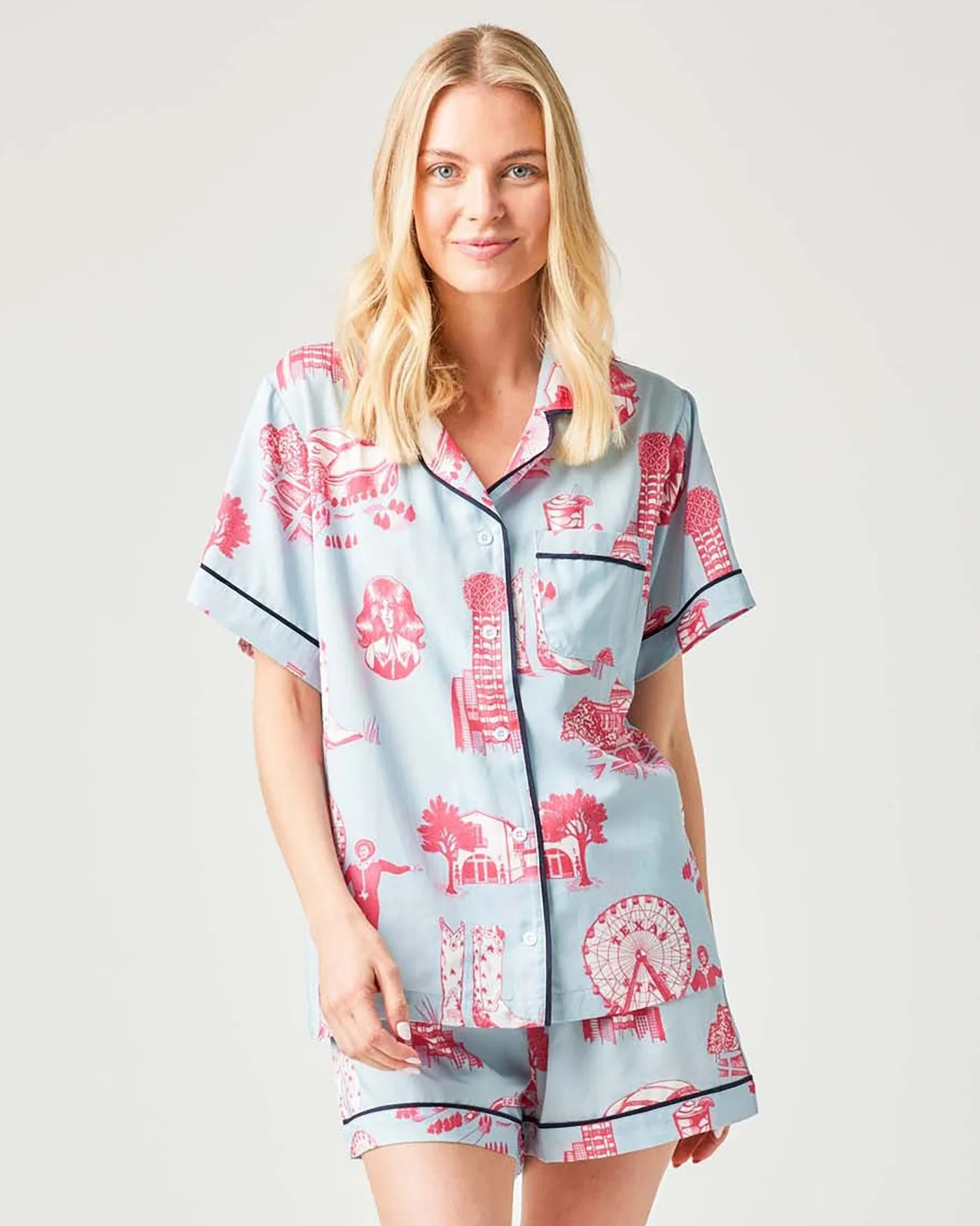 Dallas Toile Pajama Shorts Set | Katie Kime Inc